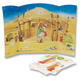 Nativity Advent Calendar w/Stickers