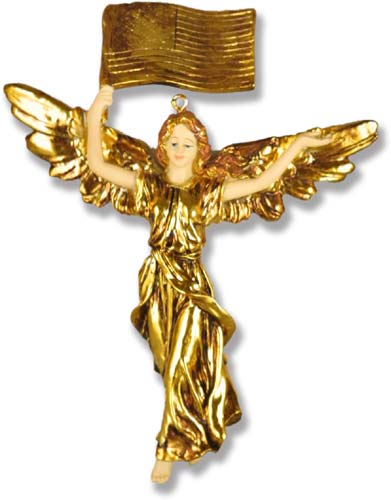 Patriotic Angel 7 High Gold Statue